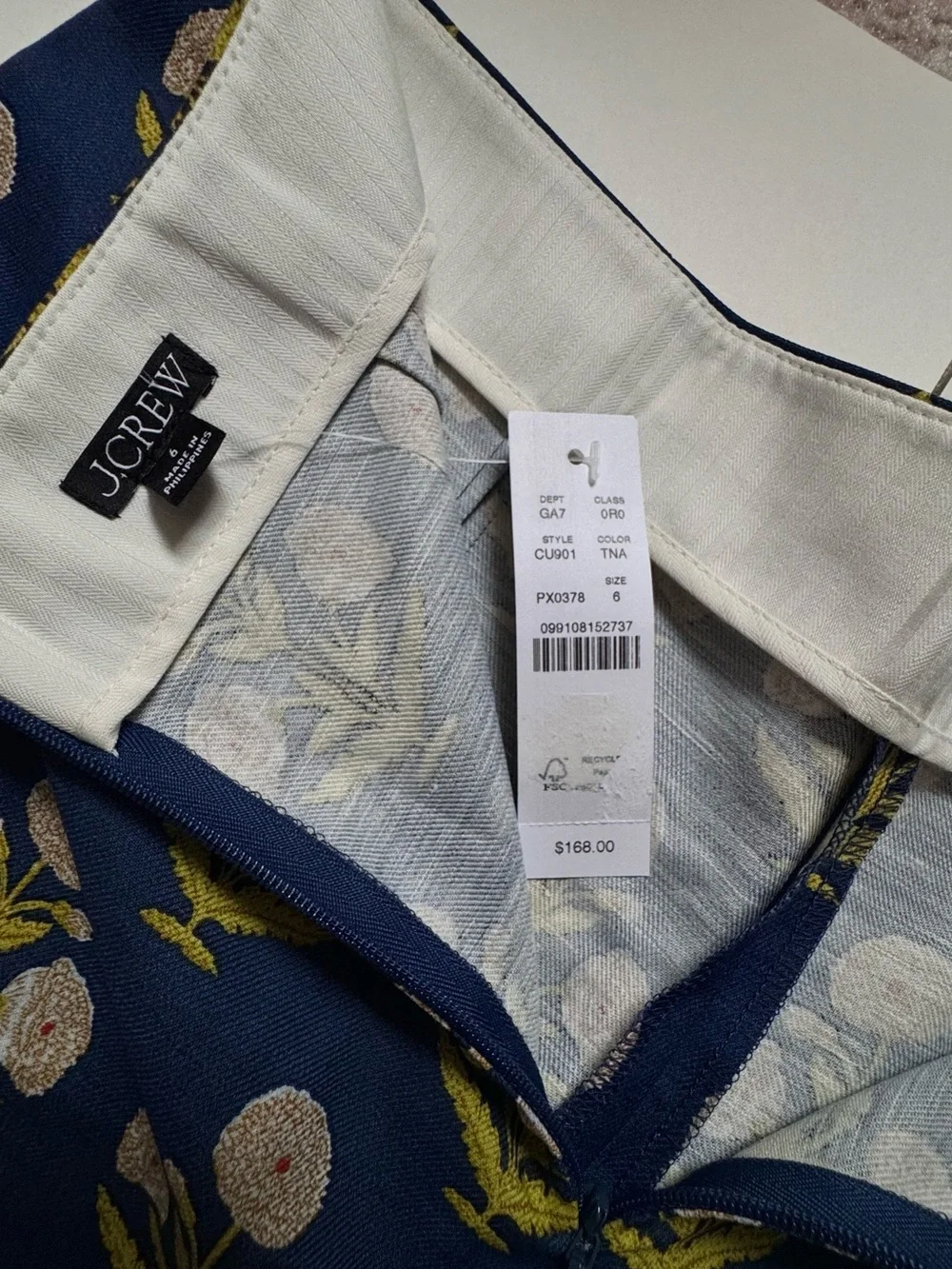J. Crew Rori pant in marigold block print , Size 6